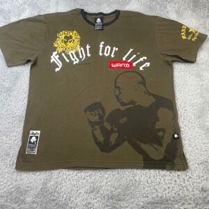 Wand Fight Co T-Shirt Mens L Green Wanderlei Silva Fight For Life MMA Graphic
